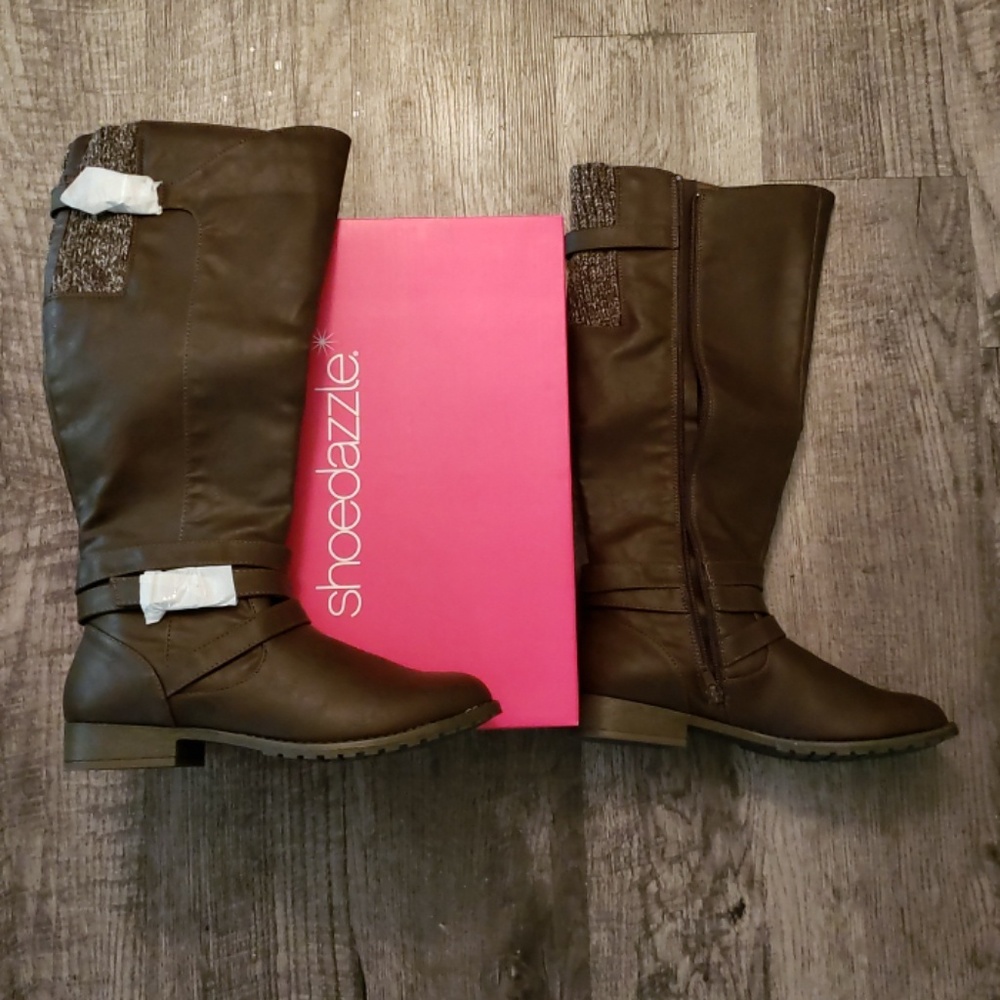 Shoe Dazzle Tassy Brown Boots